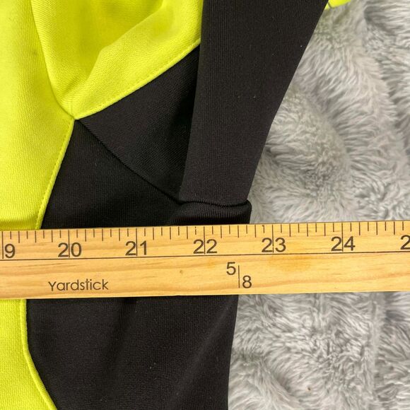 Adidas Running Shirt Mens XL ClimaCool Yellow Black Long Sleeve 1/4 Zip Top - Picture 6 of 7